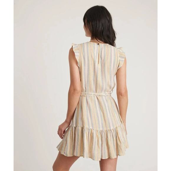 Marine Women's Multicolor Tie Waist Layer Laney Beachy Stripe Mini Dress Size XS - Picture 2 of 11